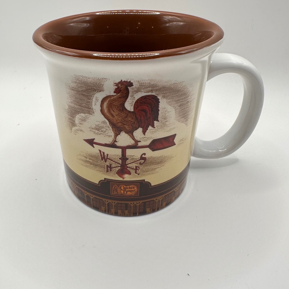 Cracker Barrel Old‎ Country Store Rooster Weathervane Coffee Mug Brown Interior